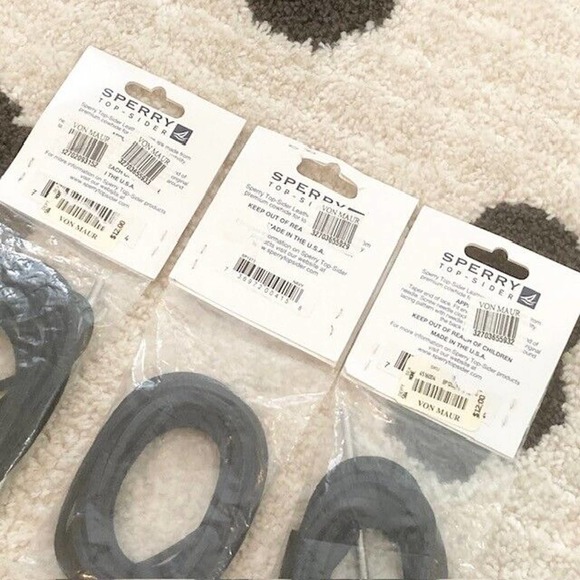 NWT Lot Sperry Black Navy Blue Leather Shoe Laces Replacement Kit Boat Shoes - Picture 6 of 6